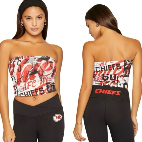 Kansas City Chiefs Tops - Forever 21 NFL Kansas City Chiefs Logo Tube Top Women’s M NWT